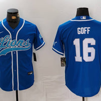 Jared Goff #16 Detroit Lions Blue Game Jersey - JerseysFreak