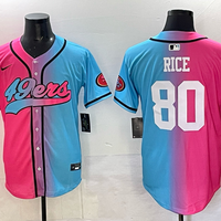 Men's San Francisco 49ers Jerry Rice #80 Pink/Blue Game Jersey