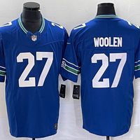 Men's Seattle Seahawks Tariq Woolen #27 Royal Throwback Legend Player Jersey