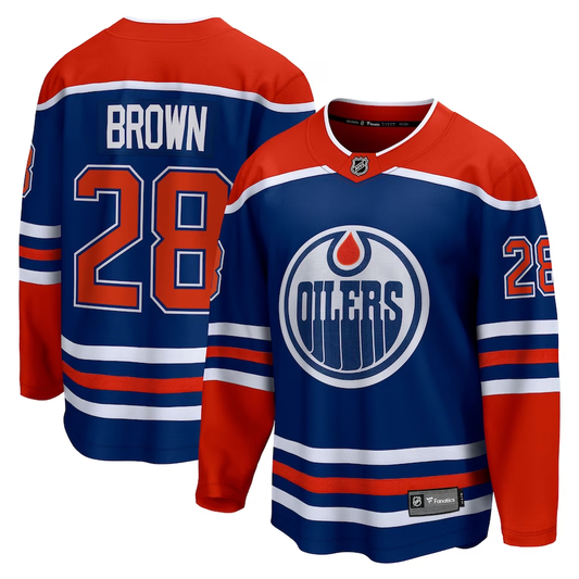 Men's Edmonton Oilers Connor Brown #28 Royal Home Breakaway Jersey1