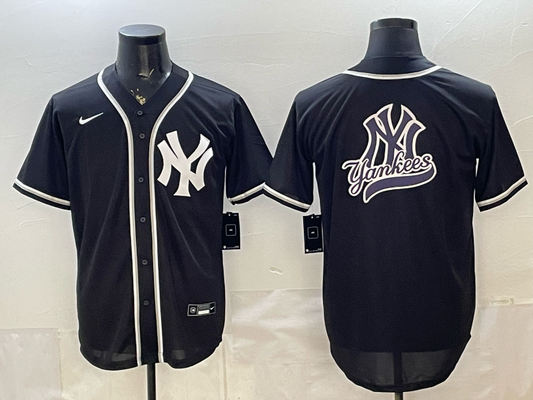 Men's New York Yankees Fashion Black Out Limited Jersey