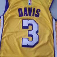 Men's Los Angeles Lakers Anthony Davis Yellow #3 Swingman Jersey1