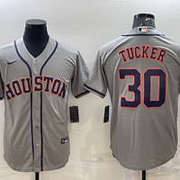 Men's Houston Astros Kyle Tucker #30 Gray Replica Player Jersey1