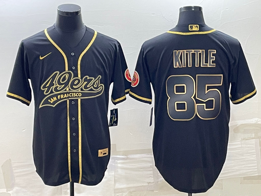 Men's San Francisco 49ers George Kittle #85 Black Player Jersey1 Joint Edition