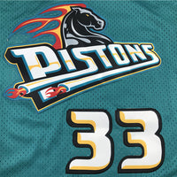 Men's Detroit Pistons Grant Hill 1998-99 Green Hardwood Classics Swingman Jersey1