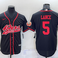 Men's San Francisco 49ers Trey Lance #5 Black Game Jersey1 Joint Edition