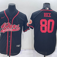 Men's San Francisco 49ers Jerry Rice #80 Black Game Jersey1 Joint Edition