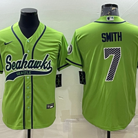 Men's Seattle Seahawks Geno Smith #7 Green Game Jersey Joint Edition