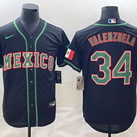Men's 2023 World Baseball Classic #34 Fernando Valenzuela Mexico Black Jersey1
