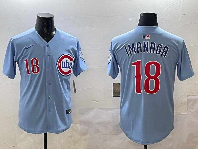 Men's Chicago Cubs Sh¨­ta Imanaga #18 Baby Blue 2nd Alternate Limited Player Jersey1