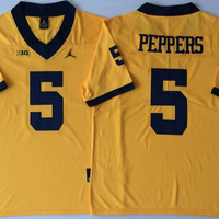 Men's Michigan Wolverines Jabrill Peppers #5 Yellow Alumni Player Game Jersey