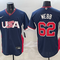 Men's USA Baseball Logan Webb #62 Navy 2026 World Baseball Classic Stadium Jersey