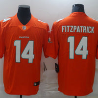 Men's Miami Dolphins Ryan Fitzpatrick #14 Orange Game Jersey1