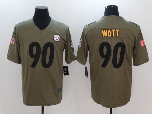 Men's Pittsburgh Steelers T.J. Watt #90 Brown Player Jersey1