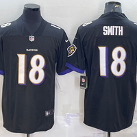 Men's Baltimore Ravens Roquan Smith #18 Black Game Jersey1
