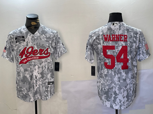 Men's San Francisco 49ers Fred Warner #54 Arctic Camo Salute to Service Limited Jersey1
