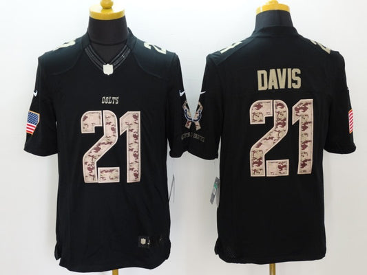 Men's Indianapolis Colts Vontae Davis #21 Black Game Player Jersey1