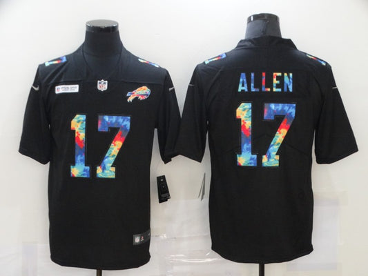 Men's Buffalo Bills Josh Allen #17 Black Player Game Jersey1