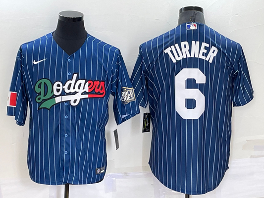 Men's Los Angeles Dodgers Trea Turner #6 Blue Alternate Game Jersey1