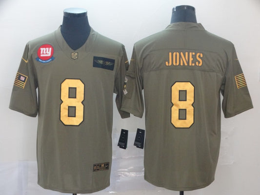 Men's New York Giants Daniel Jones #8 Brown Game Player Jersey1