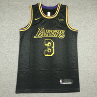Men's Los Angeles Lakers Anthony Davis Black #3 NBA Swingman Jersey1