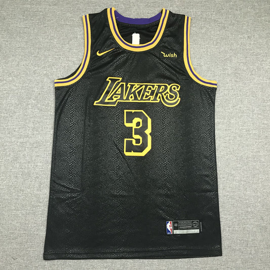 Men's Los Angeles Lakers Anthony Davis Black #3 NBA Swingman Jersey1