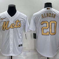 Men's New York Mets Pete Alonso #20 White Stitched Jersey1