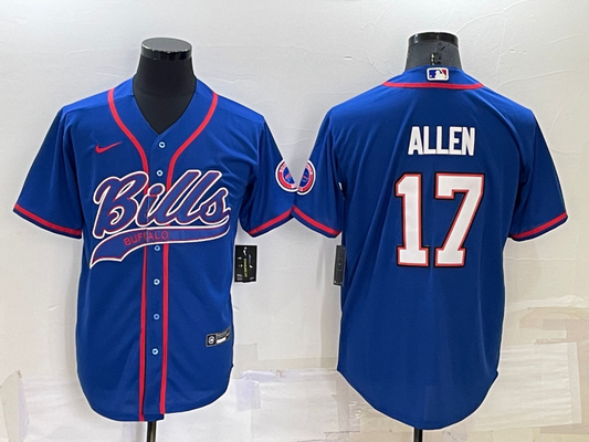 Men's Buffalo Bills Josh Allen #17 Royal Game Jersey1 Joint Edition