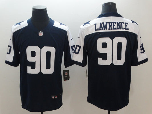 Men's Dallas Cowboys DeMarcus Lawrence #90 Navy Alternate Custom1 Game Jersey1
