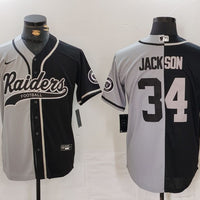 Men's Las Vegas Raiders Bo Jackson #34 Gray/Black Game Jersey1