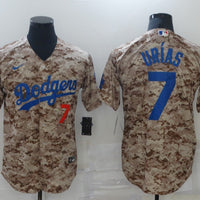 Men's Los Angeles Dodgers Julio Urias #7 Camouflage Replica Player Jersey1