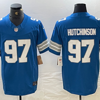 Men's Detroit Lions Aidan Hutchinson #97 Blue Vapor F.U.S.E. Limited Jersey1