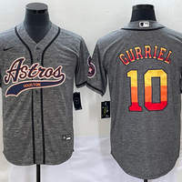 Men's Houston Astros Yuli Gurriel #10 Gray Replica Player Jersey1 Joint Edition