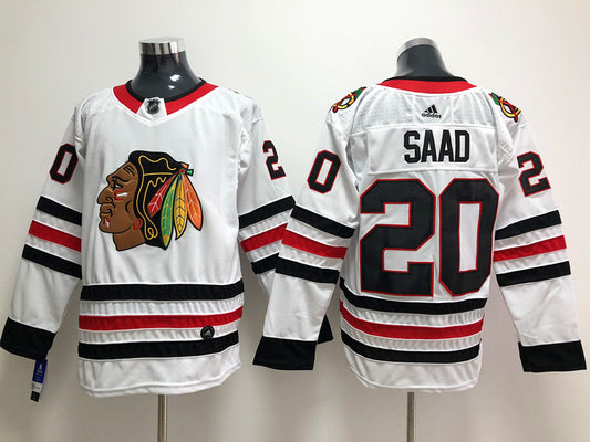 Men's Chicago Blackhawks Brandon Saad #20 White Breakaway Player Jersey1