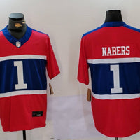 Men's New York Giants Malik Nabers #1 Century Red Alternate Game Jersey1