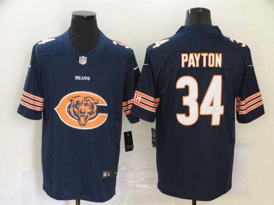 Men's Chicago Bears Walter Payton #34 Navy Game Jersey1