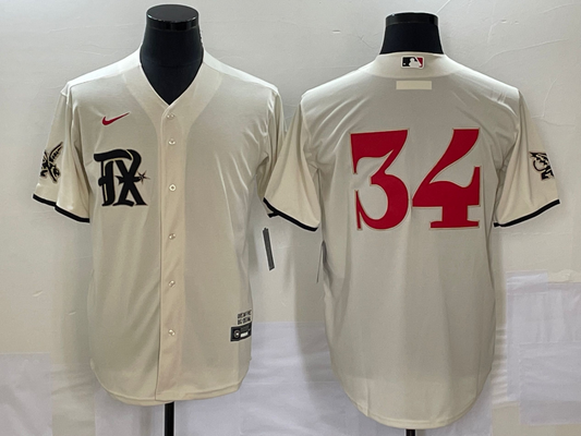 Men's Texas Rangers Nolan Ryan #34 Cream 2023 City Connect Replica Player Jersey1