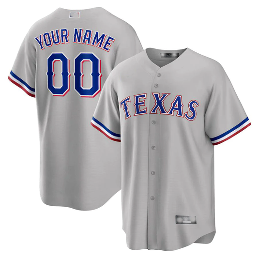 Men's Texas Rangers Gray Replica Custom Jersey1