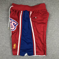 Men's Philadelphia 76ers Red Hardwood Classics Authentic Basketball Shorts1