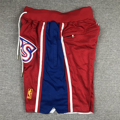 Men's Philadelphia 76ers Red Hardwood Classics Authentic Basketball Shorts1