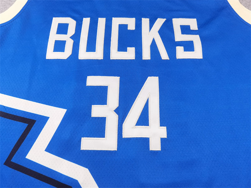 Men's Milwaukee Bucks Giannis Antetokounmpo #34 Royal 2024/25 Swingman Player Jersey1 - City Edition