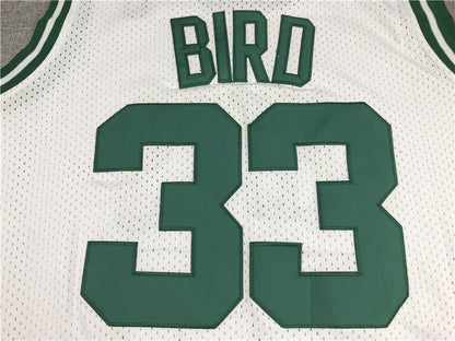 Men's Boston Celtics Larry Bird White 1985-86 Hardwood Classics Swingman Jersey1