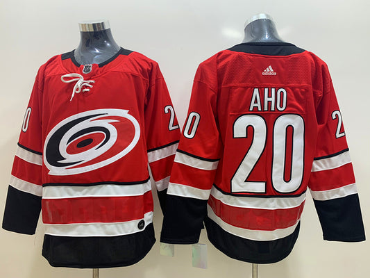 Men's Carolina Hurricanes Sebastian Aho #20 Red Player Game Jersey1