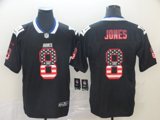 Men's New York Giants Daniel Jones #8 Black Game Player Jersey1