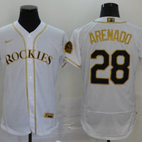 Men's Colorado Rockies Nolan Arenado #28 White Replica Team Jersey1