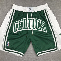 Boston Celtics Green White Basketball Shorts