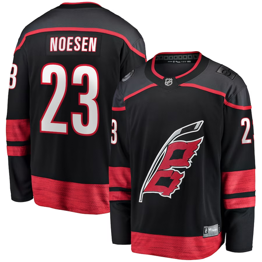 Men's Carolina Hurricanes Stefan Noesen #23 Black Player Game Jersey1