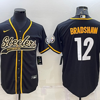 Men's Pittsburgh Steelers Terry Bradshaw #12 Black Vapor Limited Jersey1