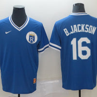 Men's Kansas City Royals Bo Jackson #16 Blue Player Jersey1