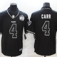 Men's Las Vegas Raiders Derek Carr #4 Black Alternate Player Jersey1